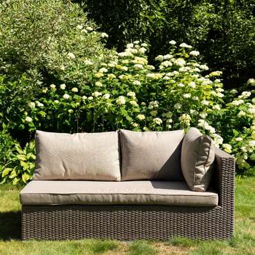 Садовый диван Annecy табачно-коричневого цвета без левого подлокотника