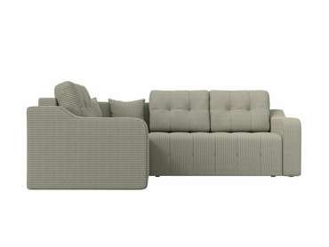 Угловой диван-кровать Кембридж серо-бежевого цвета левый угол