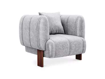 Кресло Cassis серого цвета с коричневыми ножками