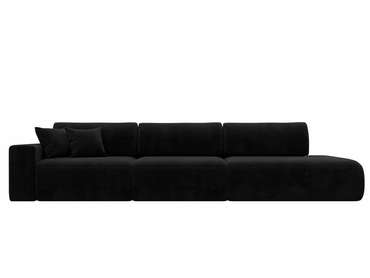 Диван-кровать Лига 036 Модерн Лонг черного цвета с левым подлокотником