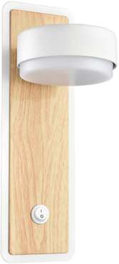 Настенный светильник Lumion Leland 8263/1W металл, белый/дерево GX53 LED 1*7W 220V
