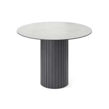 Обеденный стол круглый Кейд черного цвета с белой столешницей
