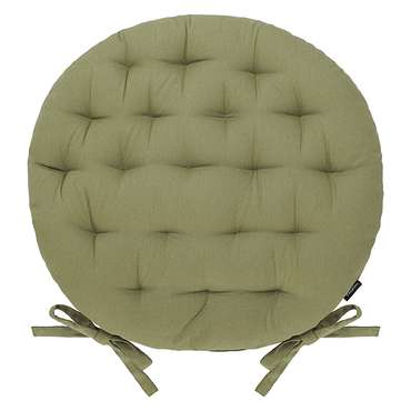 Круглая подушка на стул Essential 40х40 оливкового цвета