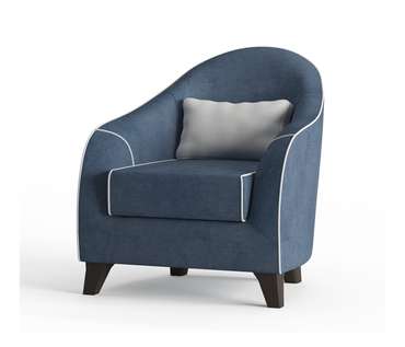 Кресло Бемоль в обивке из велюра темно-синего цвета