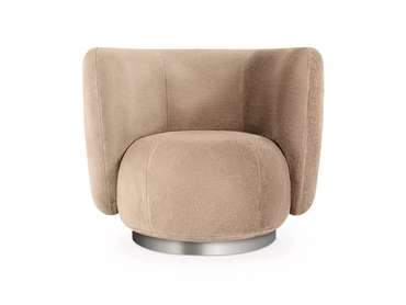 Кресло Lucca вращающееся тетмно-бежевого цвета с серым основанием