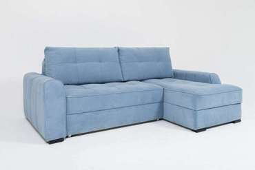 Угловой диван-кровать Soft II голубого цвета (правый)