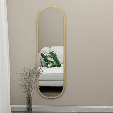Настенное зеркало Decor 40х120 бежевого цвета