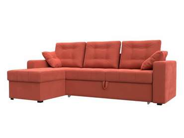 Угловой диван-кровать Камелот кораллового цвета левый угол