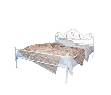 Кованая кровать Венеция 160х200 белого цвета