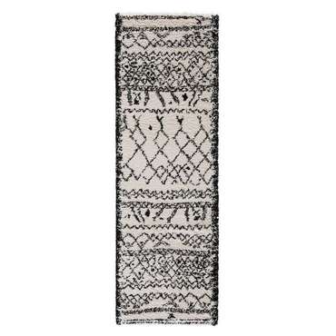 Ковер в берберском стиле Afaw 80x150 черно-белого цвета