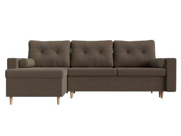 Угловой диван-кровать Белфаст бежево-коричневого цвета левый угол