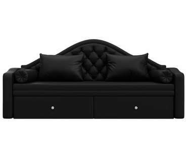 Диван-кровать Сойер черного цвета (экокожа)