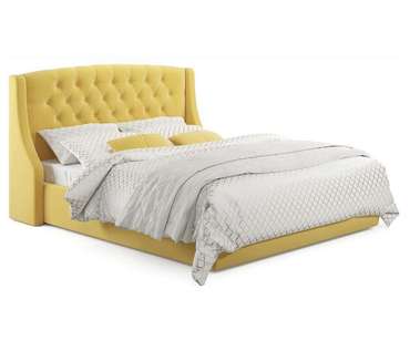 Кровать Stefani 160х200 желтого цвета с матрасом