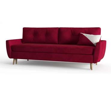 Диван-кровать Авиньон в обивке из велюра бордового цвета