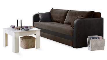 Прямой диван-кровать Валери-2 Лайт коричнево-черного цвета