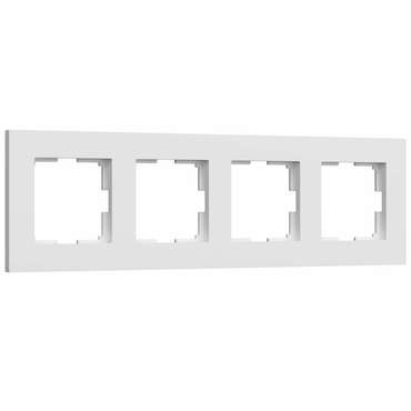 W0042961/ Рамка на 4 поста Slab (белый матовый) W0042961 Slab белый матовый