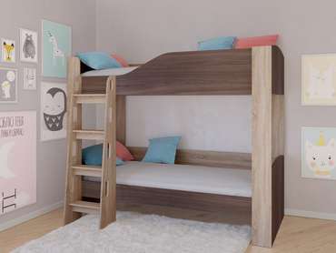 Двухъярусная кровать Астра-2 80х190 цвета Дуб сонома-Дуб шамони