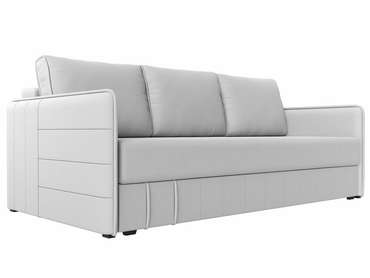 Прямой диван-кровать Слим белого цвета (экокожа) с пружинным блоком