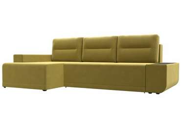 Угловой диван-кровать Чикаго желтого цвета левый угол