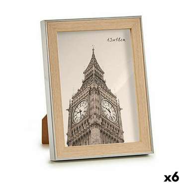 Фоторамка 15,6 x 2 x 20,7 cm Серебристый Коричневый Пластик Cтекло (6 штук)