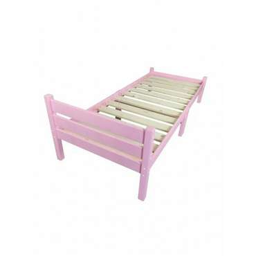 Кровать односпальная Классика Компакт сосновая 80х190 розового цвета