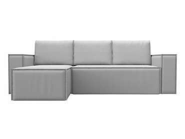 Угловой диван-кровать Куба белого цвета (экокожа) левый угол