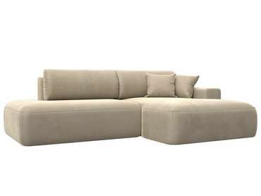 Угловой диван-кровать Лига 036 Модерн бежевого цвета правый угол