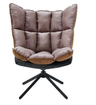 Кресло серо-коричневого цвета с металлическим основанием