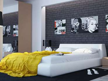 Кровать Vatta 140х200 белого цвета