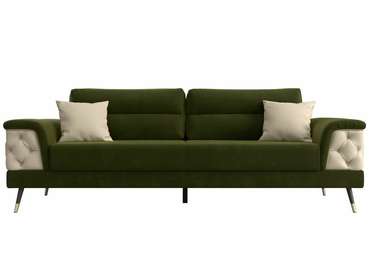 Прямой диван-кровать Лига 023 зелено-бежевого цвета