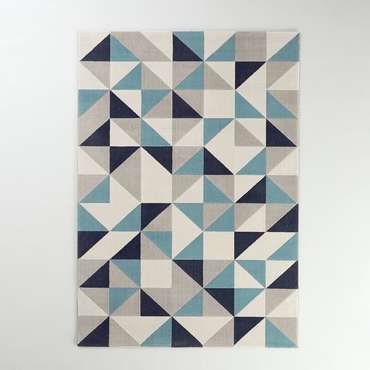 Ковер Elga с геометрическим рисунком cине-серого цвета 160x230