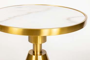 Кофейный столик Shine золотого цвета с белой столешницей
