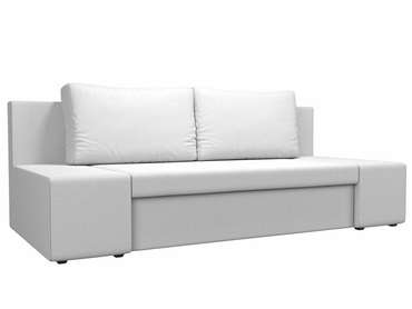 Прямой диван-кровать Сан Марко белого цвета (экокожа)