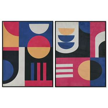 Картина Синий Чёрный современный город 63 x 3 x 83 cm (2 штук)