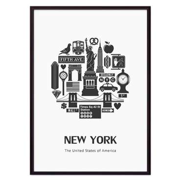 Постер в рамке Тур по Нью-Йорку 21х30 см