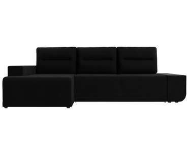 Угловой диван-кровать Чикаго черного цвета левый угол