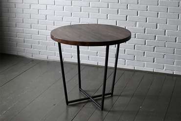 Обеденный стол Slab Round черно-коричневого цвета