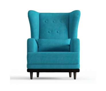 Кресло Лорд в обивке из велюра голубого цвета
