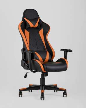 Кресло игровое Top Chairs Gallardo черно-оранжевого цвета