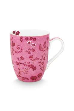 Набор из двух больших кружек Jolie Flowers Pink бело-розового цвета