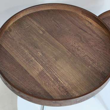 Комплект из двух сервировочных столов Ансбах коричневого цвета