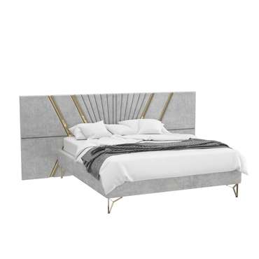 Кровать Piero 160х200 светло-серого цвета с подъемным механизмом 