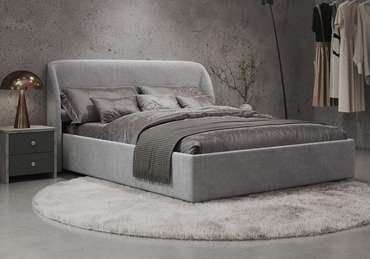 Кровать Nicole 160х200 серого цвета с трансформируемым основанием Aquarius и матрасом Transform Middle 
