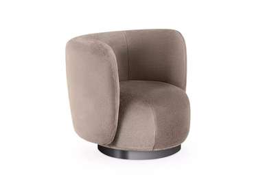 Кресло Lucca серо-бежевого цвета с черным основанием 