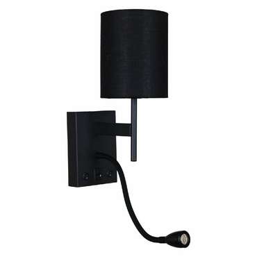 Бра 86210-9.2-001KT LED3W+E14 BK (ткань, цвет черный)