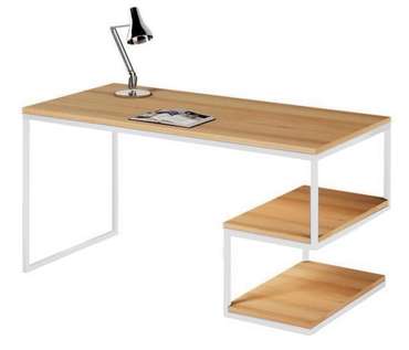 Рабочий стол Бристоль бело-коричневого цвета