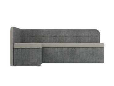 Угловой диван-кровать Форест серо-бежевого цвета левый угол