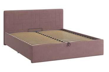 Кровать Лора 2 160х200 пудрового цвета с подъемным механизмом