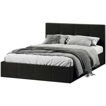 Кровать с мягкой обивкой Лора 140х200 темно-серого цвета с подъемным механизмом