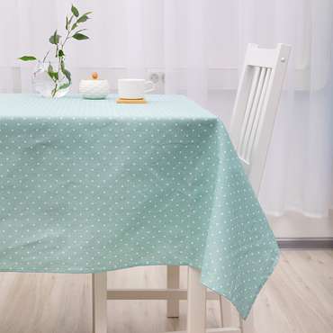 Скатерть 145х180 'Радушная хозяйка (Традиция)', рогожка, 100 % хлопок, 'Горошек мята'